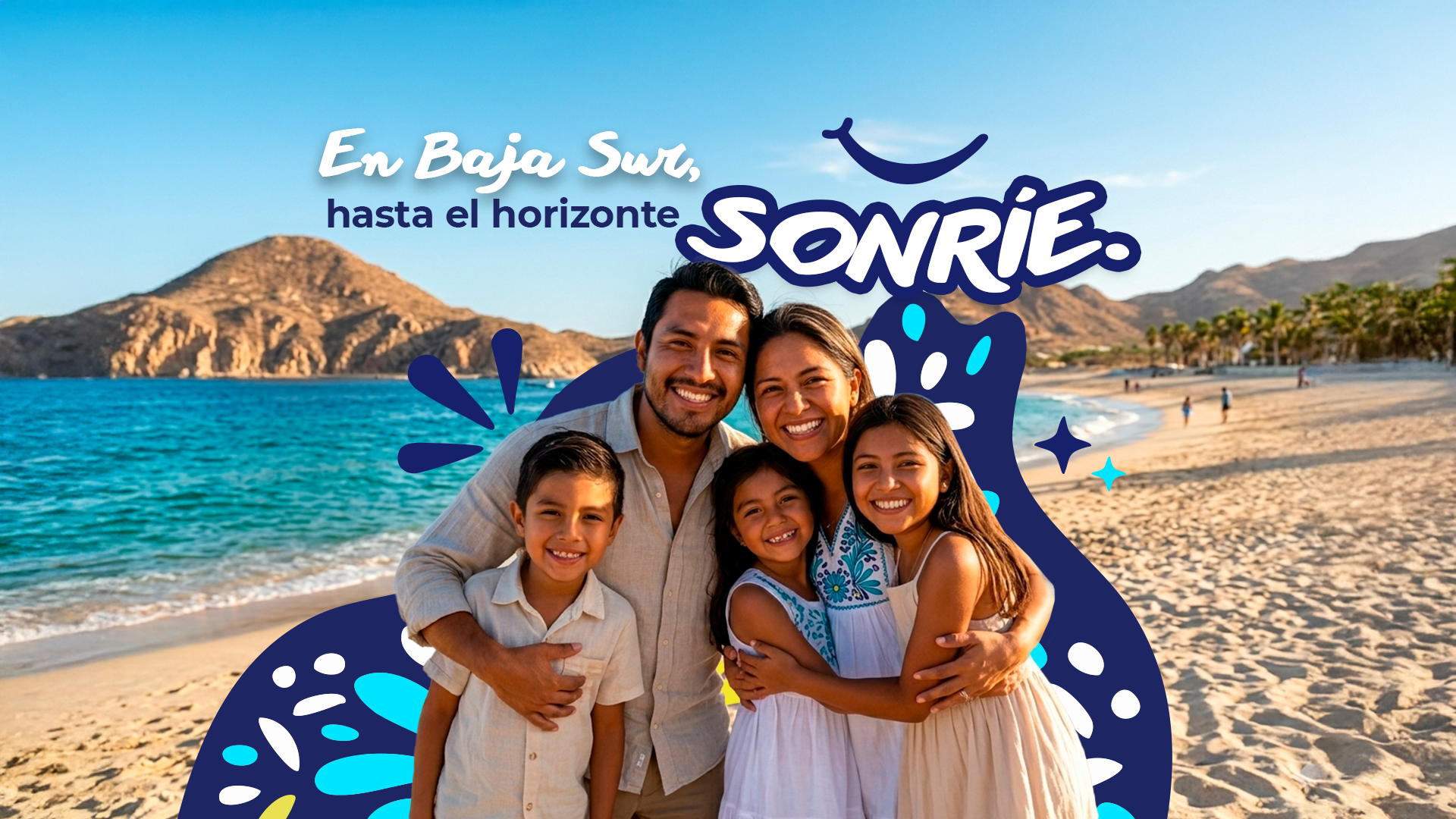 Paisaje de Baja California Sur — desierto y Mar de Cortés